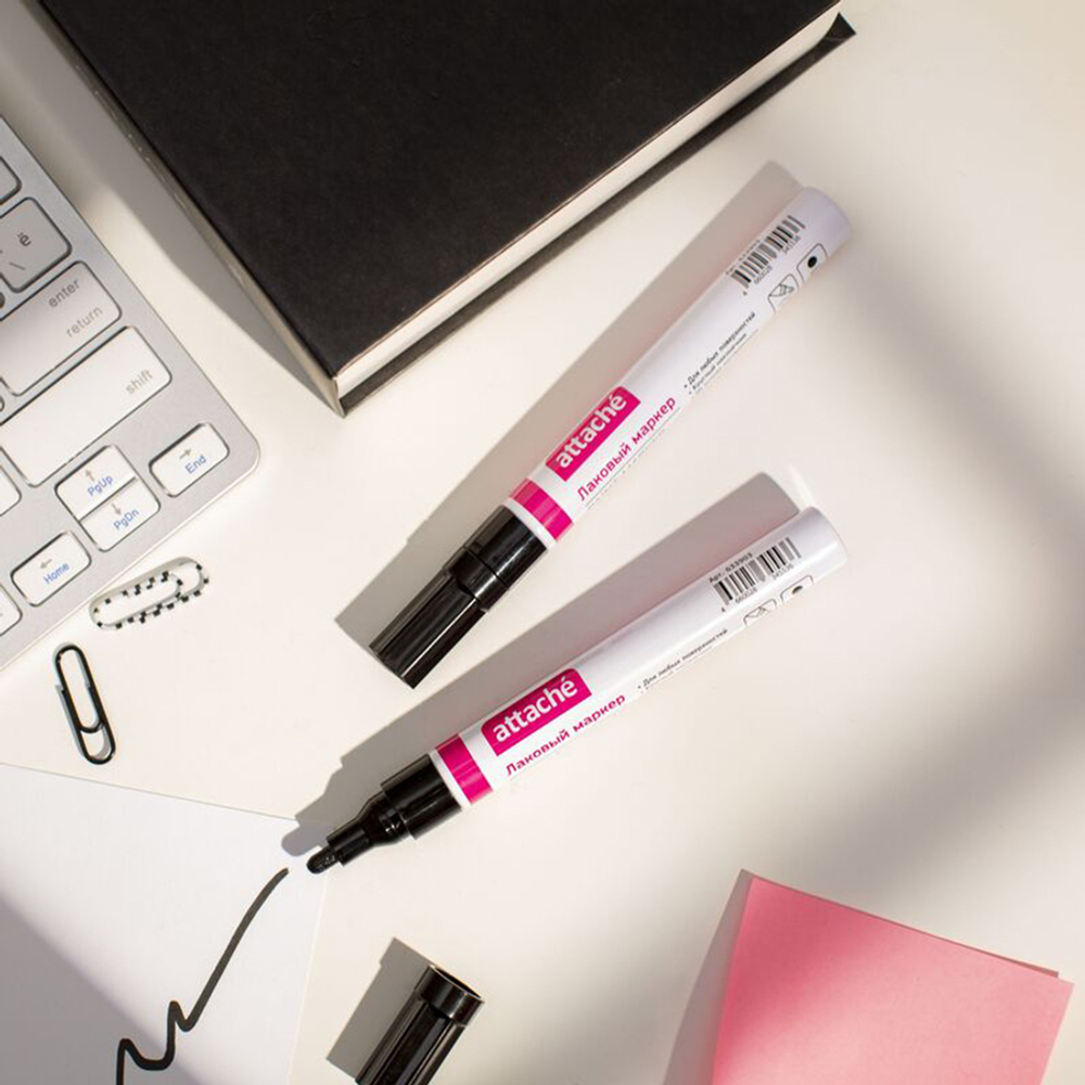 Маркер промышленный лаковый Attache чёрный 2-4 мм