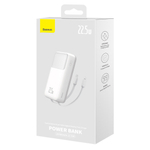 Внешний аккумулятор Baseus Comet Dual-Cable Digital Display Fast Charge Power Bank 20000mAh 22.5W - White