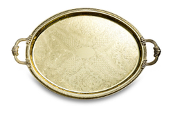 Поднос овальный с ручками 50х32см Queen Anne золотой