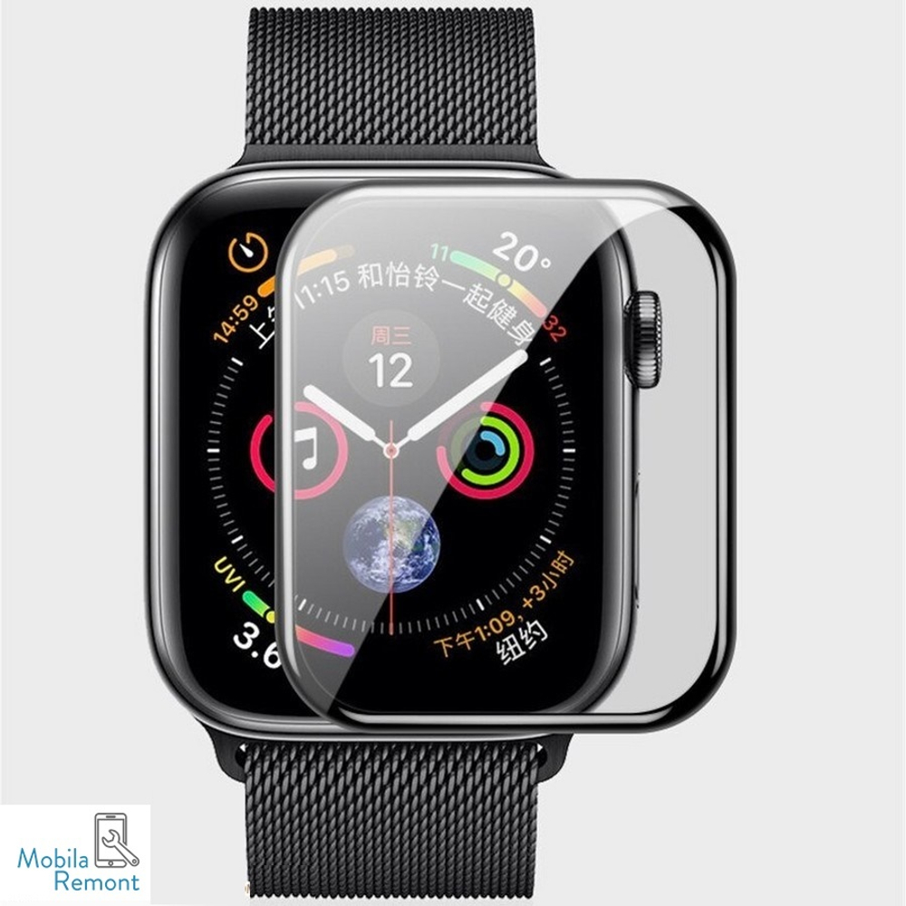 Защитная пленка "Полное покрытие" для Apple Watch 4/Watch 5 (40 мм) Черная ( силикон )