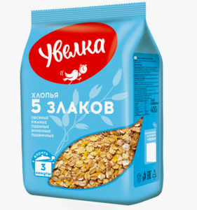 ХЛОПЬЯ УВЕЛКА 5 ЗЛАКОВ М/У 400ГР