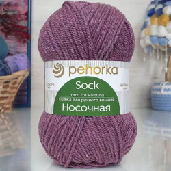 Носочная пряжа Россия Пехорка 50%полутонк.шерсть 50%акрил 5х100г/200м (191-Ежевика)