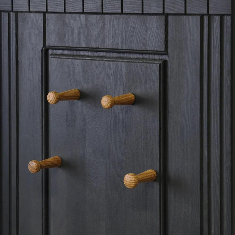 Вешалки настенные для одежды Неаполь 47х125 см из массива сосны, 2 шт., деревянные вешалки в прихожую, серый