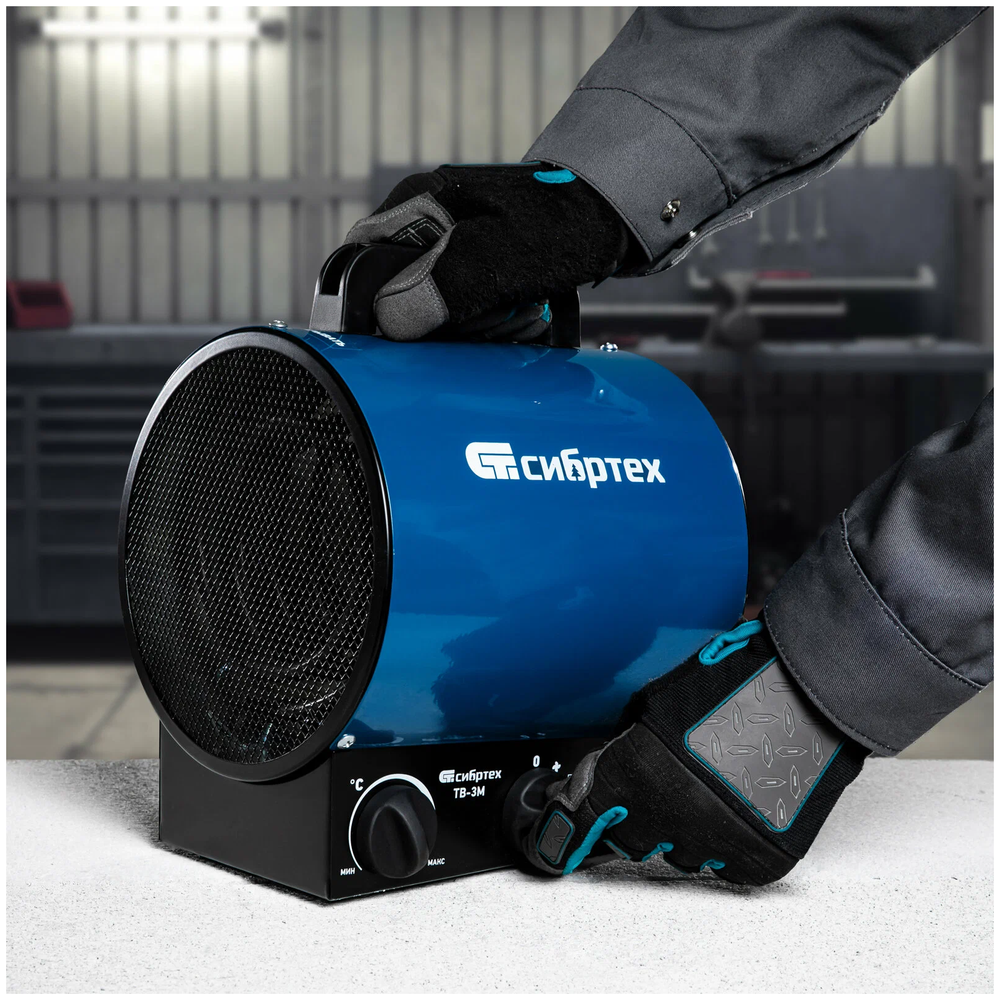 Тепловая пушка ТВ-3М (тепловентилятор), 230 В, 3 режима: вентилятор/1500 Вт /3000 Вт СибрТех [96437]