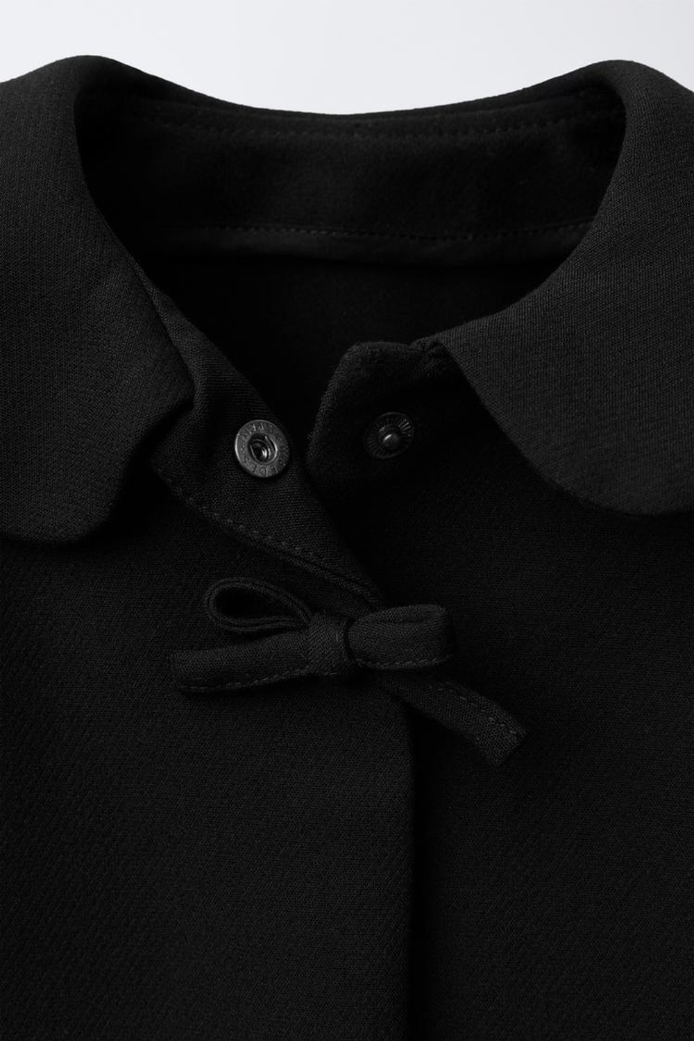 ZARA ЖАКЕТ С КРУГЛЫМ ВОРОТНИКОМ И БАНТАМИ, ЧЕРНЫЙ