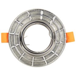 Светильник встраиваемый штампованный ЭРА ST7A CH/SS под лампу MR16 GU5.3 поворотный сатин серебро/хром