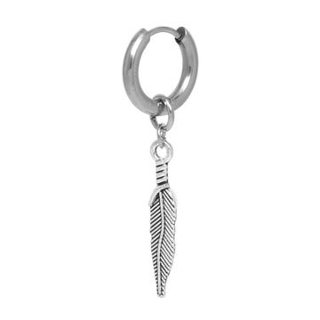 Серьга с подвеской Перо (055)