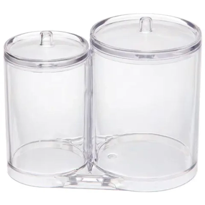 Органайзер для хранения ватных палочек и дисков»ФАНТЭНЕГРО», прозрачный, 15.3*8.6*12.5см