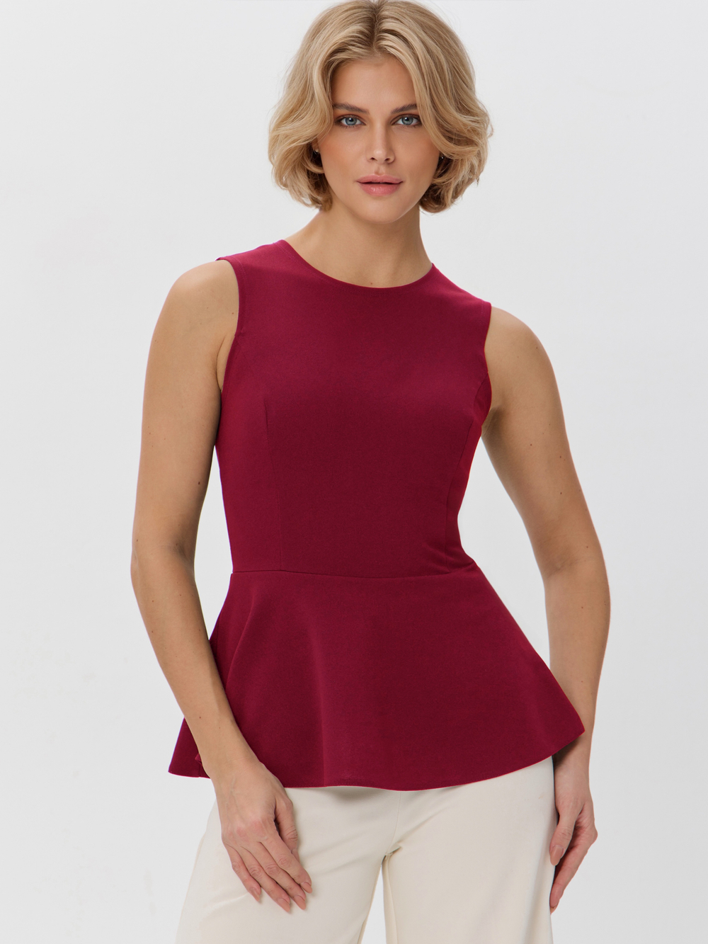 Вечерний топ-блузка с баской