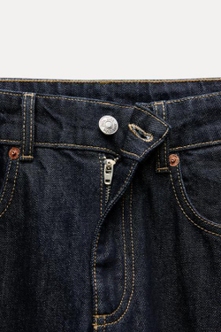 ZARA ДЖИНСЫ TRF WIDE LEG СО СРЕДНЕЙ ПОСАДКОЙ, НАСЫЩЕННЫЙ СИНИЙ