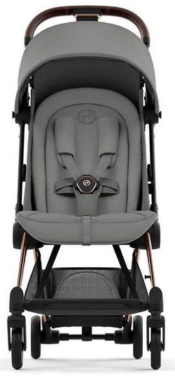 Коляска Cybex Coya Rosegold Frame Cloud G i-Size Moon Black Plus 2 в 1 Mirage Grey с дождевиком и бампером