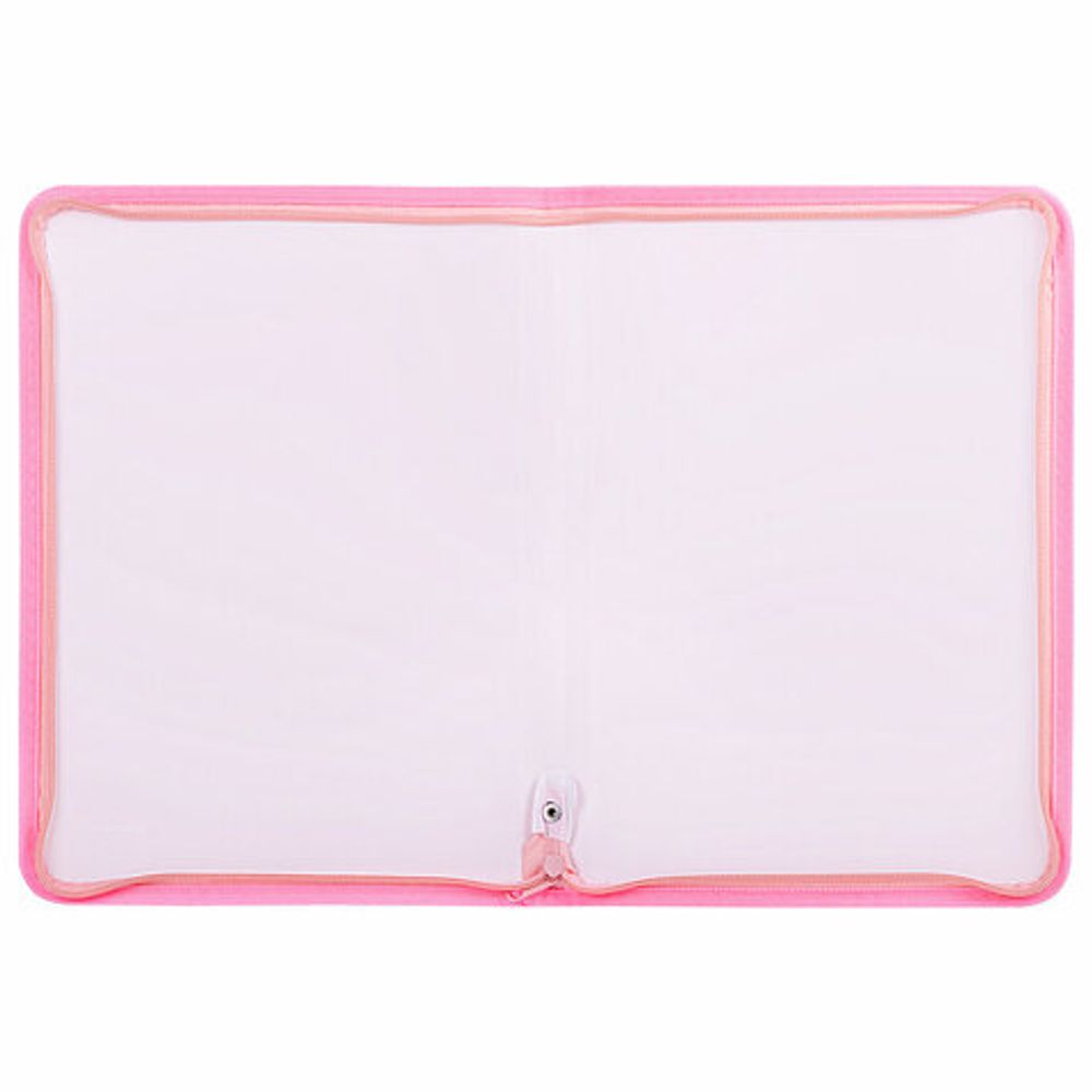 Папка объемная на молнии пластиковая BRAUBERG PASTEL, А4, 330х240 мм, 600 мкм, цвет персиковый, 271972