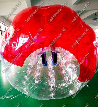 Бампербол «Прозрачно-красный», ПВХ, диаметр 1 м