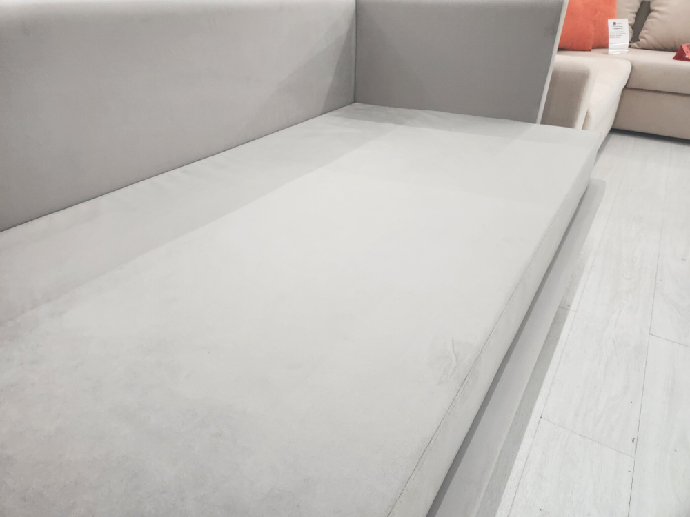 Кровать-диван с ортопедическим матрасом и ящиками, антивандальный велюр