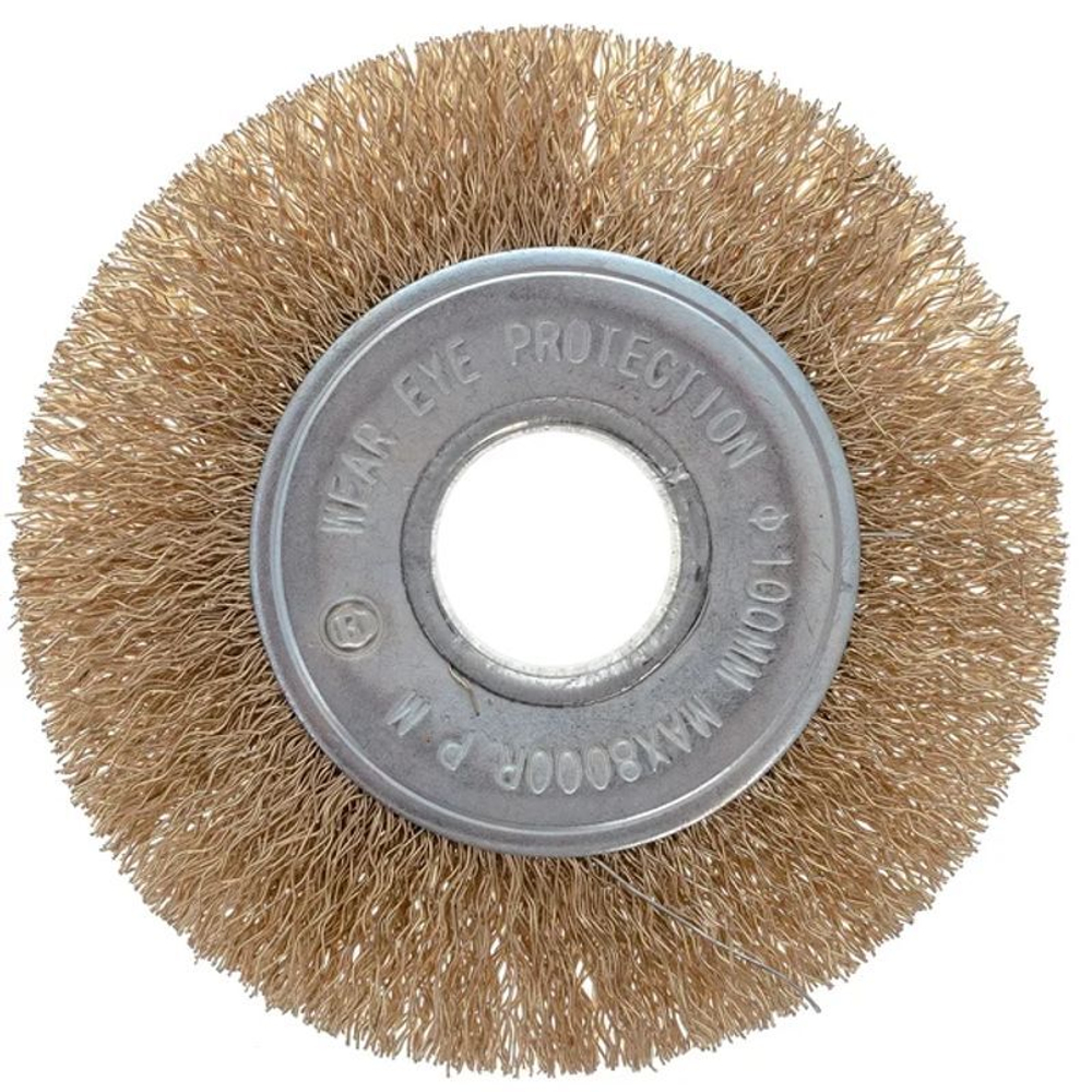 Щетка дисковая 100 мм/22мм для УШМ, проволока витая латунированная Yoko