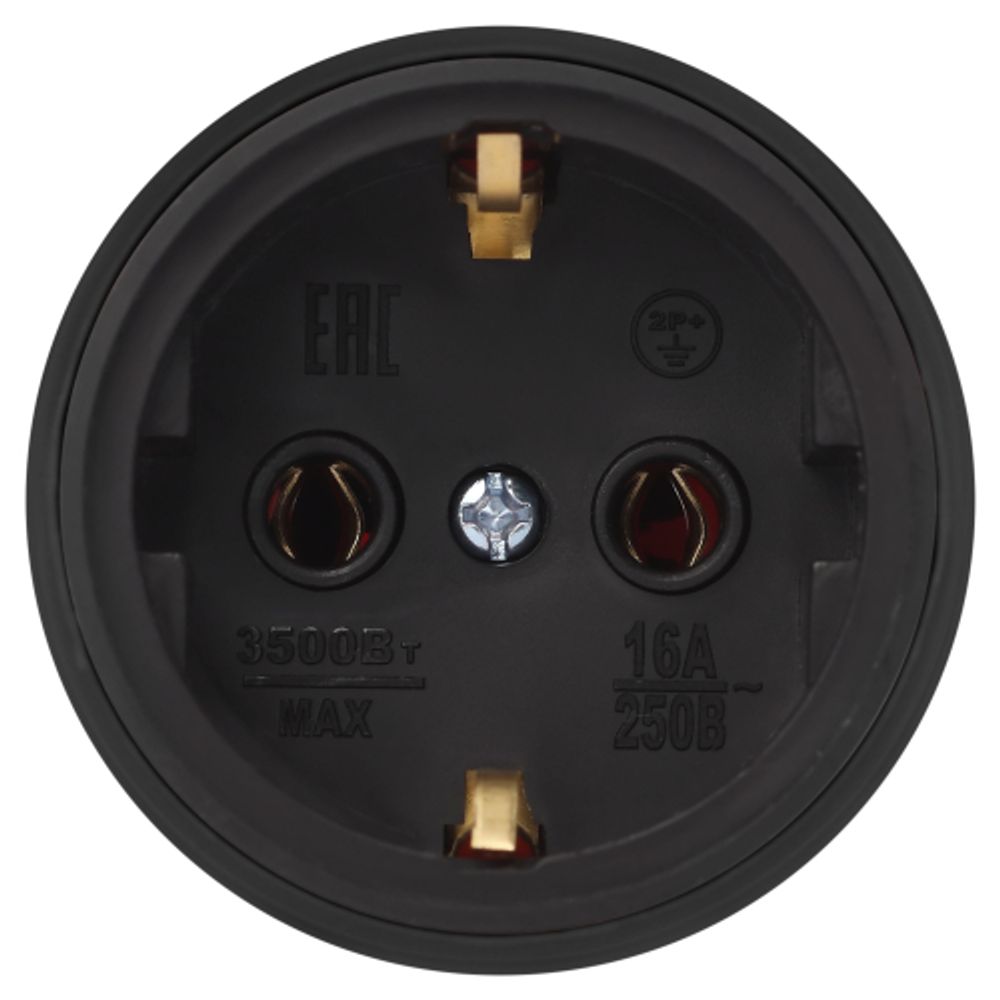 Розетка ЭРА RX11-B-IP44 каучуковая c заземлением 16А IP44 прямая черная
