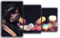 Модульная картина "Девушка в шляпе"