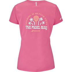 Женская теннисная футболка Babolat Exercise Message - sun kissed coral