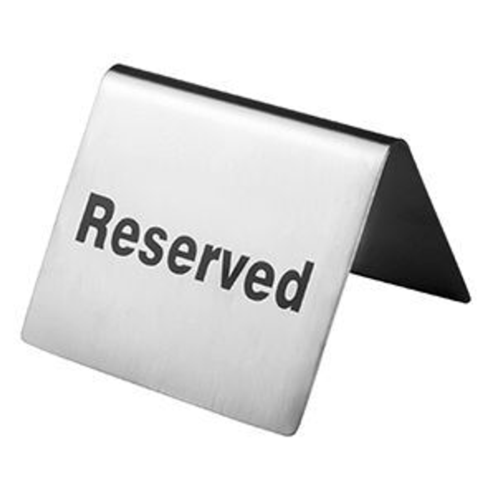 Табличка «Резерв»; сталь нерж.; H=4,L=6.5,B=5см; металлич. ProHotel Индия 2130704 (10216170/151121/0341037 , Индия)