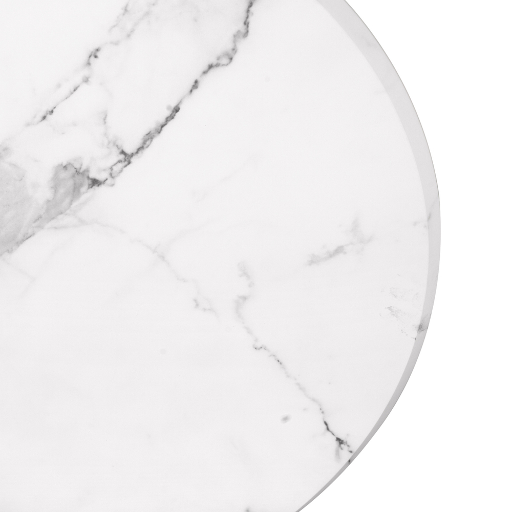 Стол деревянный Woodville Тулип 90х73 мрамор белый, белый, ножки белые