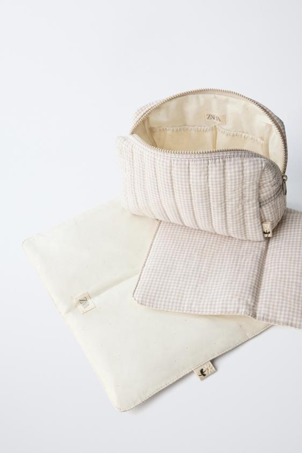 ZARA НАБОР СУМОК ДЛЯ МАМ «ВИШИ», БЕЛЫЙ