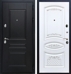 Входная металлическая дверь с зеркалом RеX (РЕКС) Рекс Премиум-Н ФЛ-316 (Венге / Белый патина Серебро)