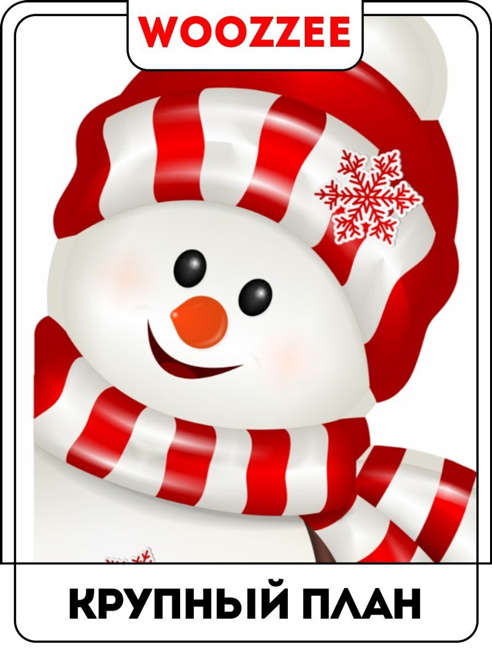 Наклейки-стикеры "Выглядывающий снеговик 1"