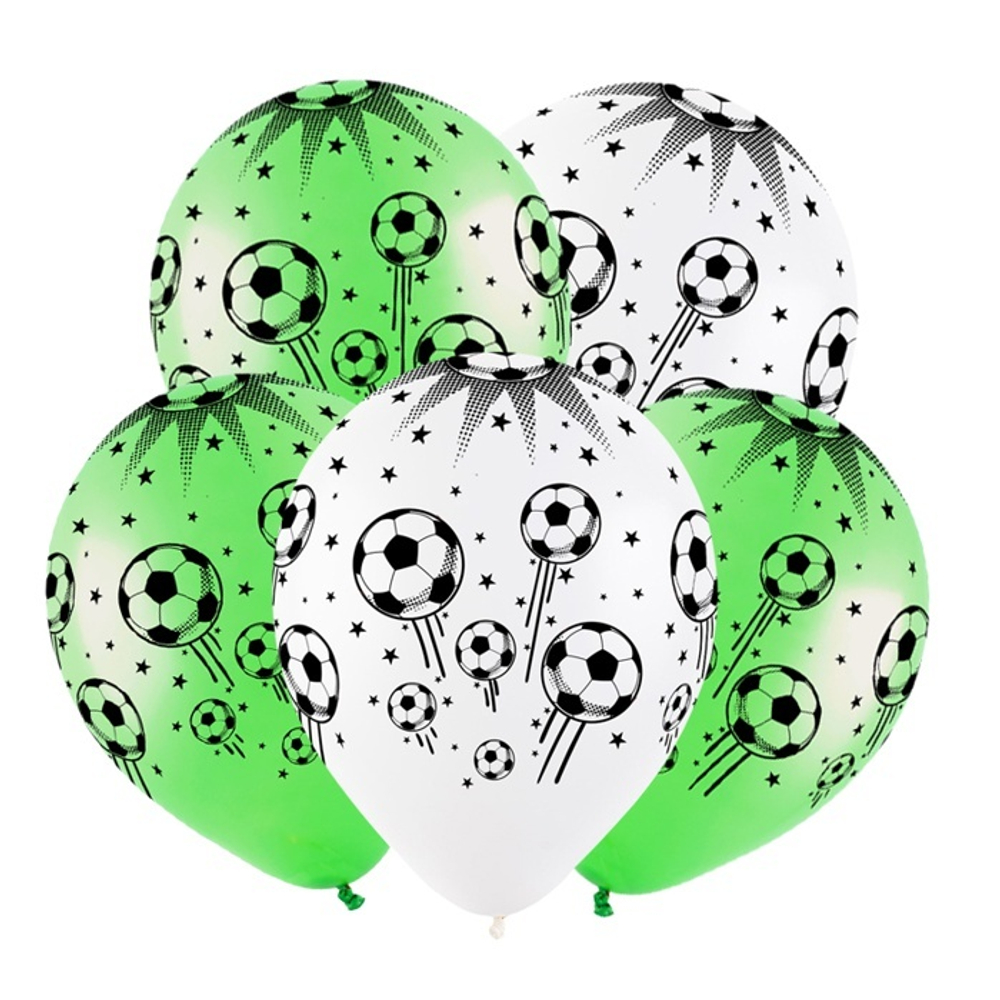 Воздушные шары Веселуха с рисунком Футбольный мяч, 100 шт. размер 12" #8122207