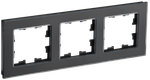 BRITE Рамка 3-местная РУ-3-2-Бр стекло черный матовый IEK