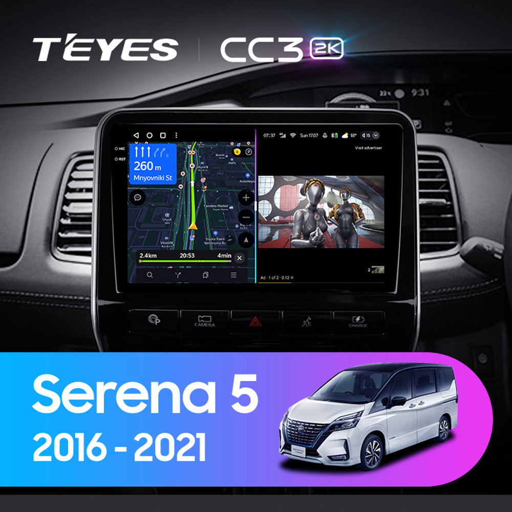 Teyes CC3 2K 10,2"для Nissan Serena 5 2016-2021 (прав)