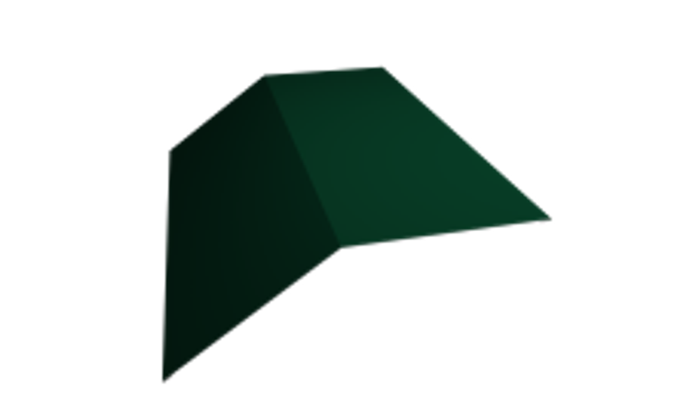 Планка конька плоского 190х190 матовый RAL 6005 зеленый (2м)