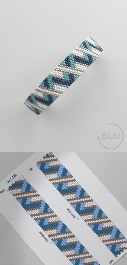 Схема PEYOTE, Схема браслета мозаичное плетение, узор из Miyuki Delica 11/0, файл PDF, №275