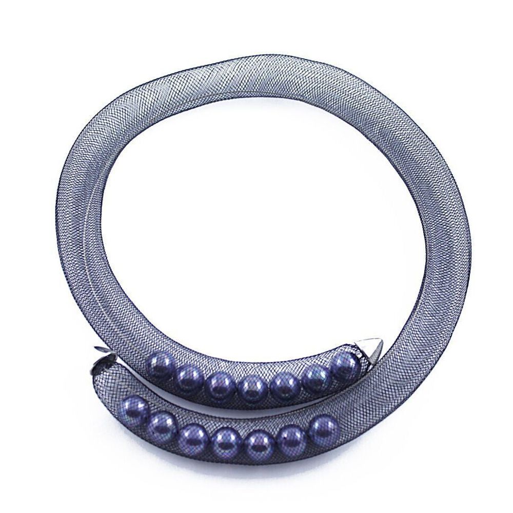 Колье-сетка жемчуг серый Колье-сетка жемчуг серый