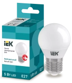 Лампа светодиодная ECO G45 шар 5Вт 230В 4000К Е27 IEK LLE-G45-5-230-40-E27
