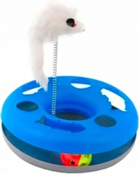 Homecat игрушка для кошек, трек пластиковый с мячом и мышкой, 24 х 8 см