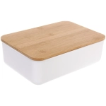 Контейнер для хранения с бамбуковой крышкой «БРАМИНГЕМ», цвет белый, 26*18*8см