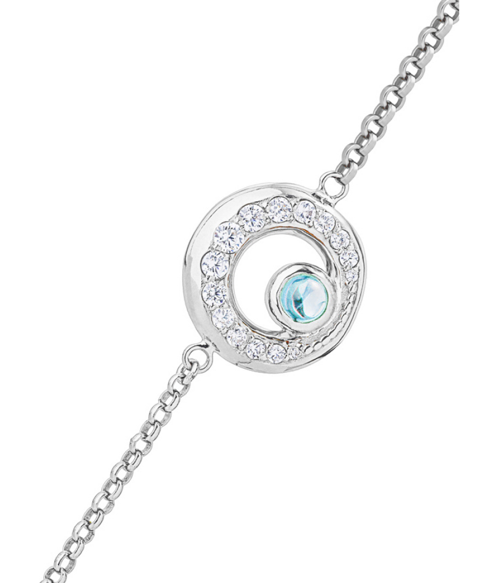 Браслет из серебра со вставками из топаза и бесцветных фианитов