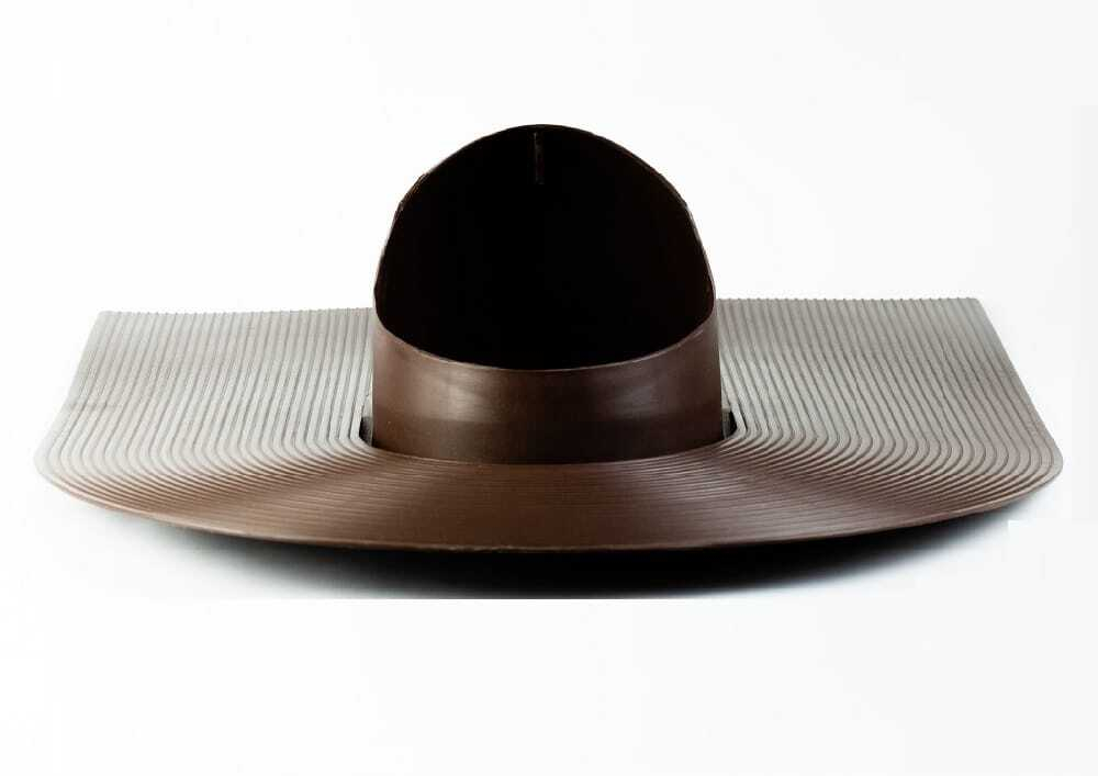 Турбодефлектор TD160, вент. выход утепленный высотой Н-700, проходной элемент для битумной кровли, коричневый