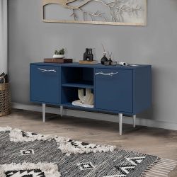 Тумба под ТВ Арт Колор matte 117см Стайл Сильвер Королевский синий матовый