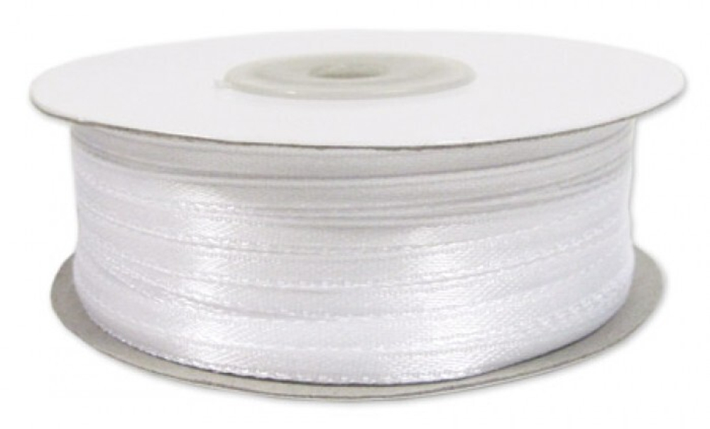 Лента атласная белая 3 мм.