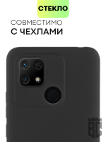 Стекло на камеру BROSCORP для Xiaomi Redmi 10C оптом (арт. XM-R10C-3D-CAM-GLASS-BLACK)