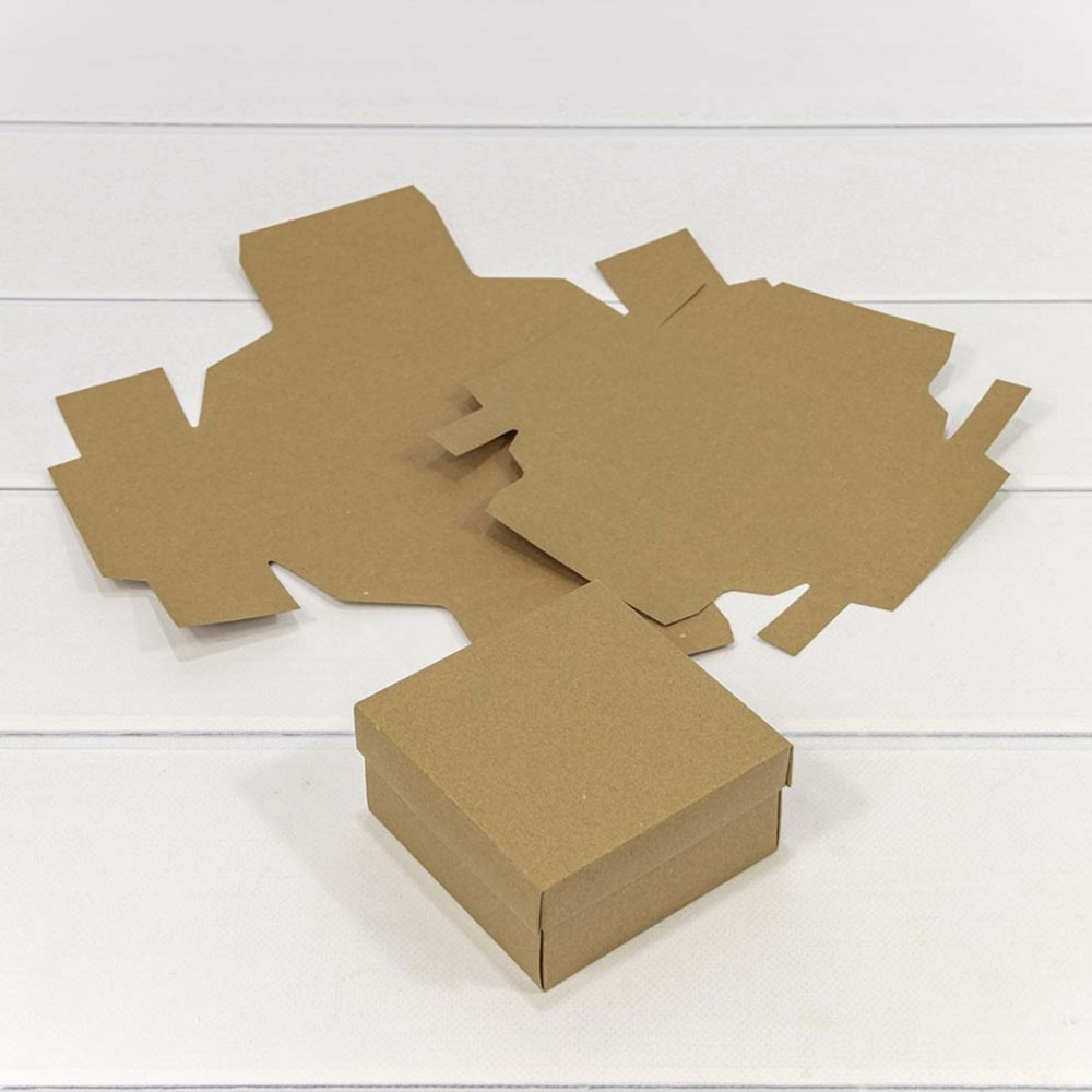 Коробка Для конфет сборная 10х10х5 см (Коричневый, Крафт)