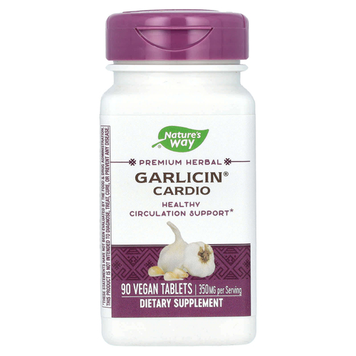 Nature's Way, Garlicin Cardio, 350 мг, 90 веганских таблеток