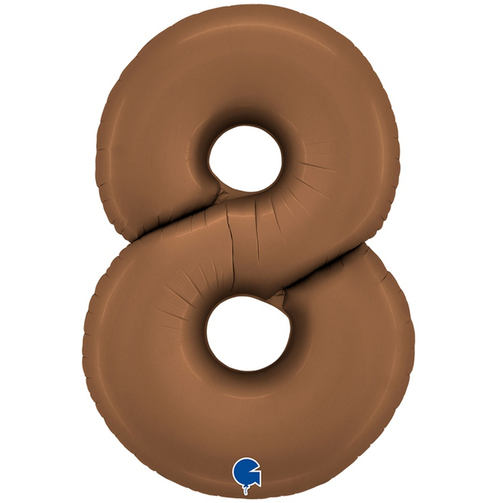 Шар фольгированный Цифра 8 101 см (Коричневый)