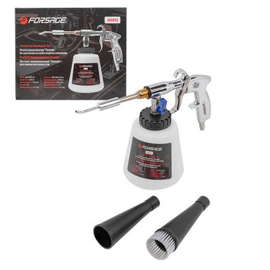 Пистолет пневматический ''Tornado'' для химчистки салона а/м с емкостью 1л (4000-8000об/мин, расход воздуха 350 л/мин,6-9.2 бар) Forsage F-203812