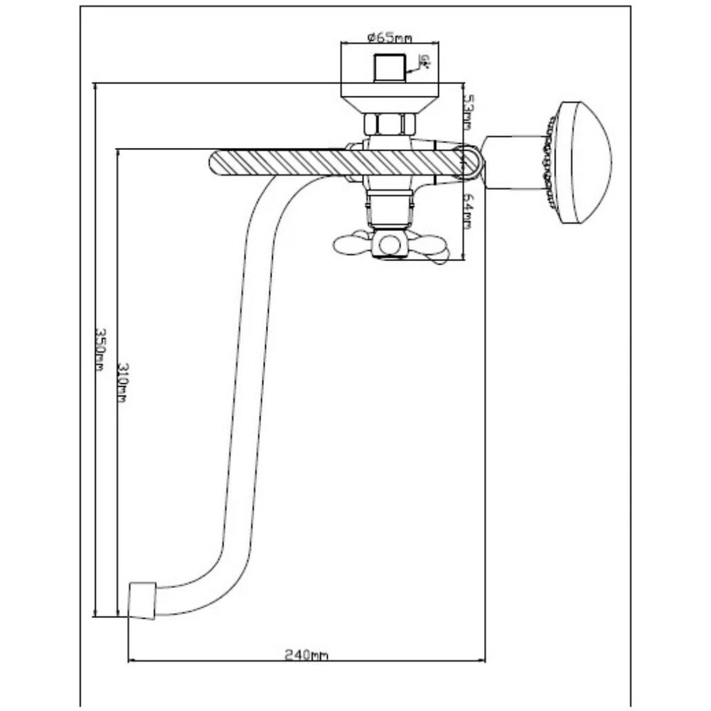 Смеситель для ванны, BOOU, с кран-буксой, хром, BA5318-3-C007-B702