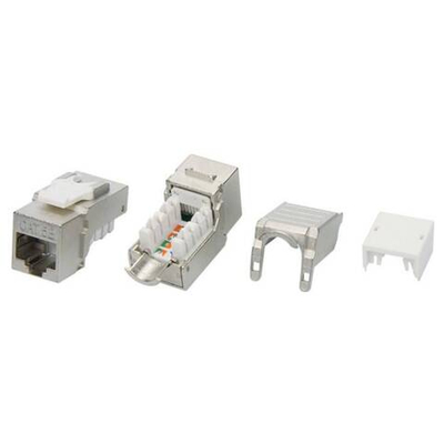Модуль  Keystone RJ45 CAT5E экранированный, 90 градусов, серебристый(форм-фактор S10)