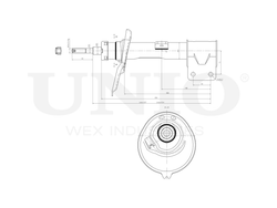 Амортизатор газовый передней подвески левый UNIO SAB-10300