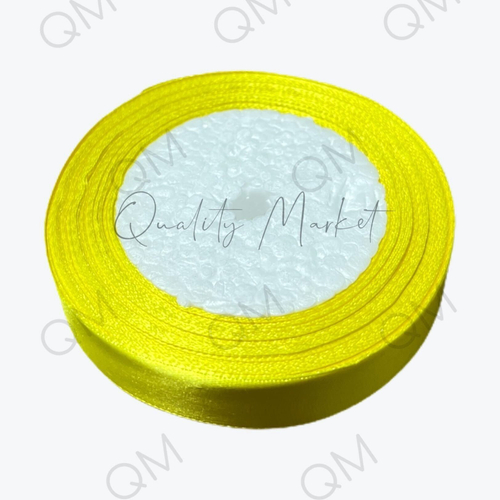 Лента атласная 2 см 25 ярдов (желтая) №112