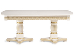 Стол деревянный Woodville Морнит 180(240)х100 слоновая кость, золото, ножки белые
